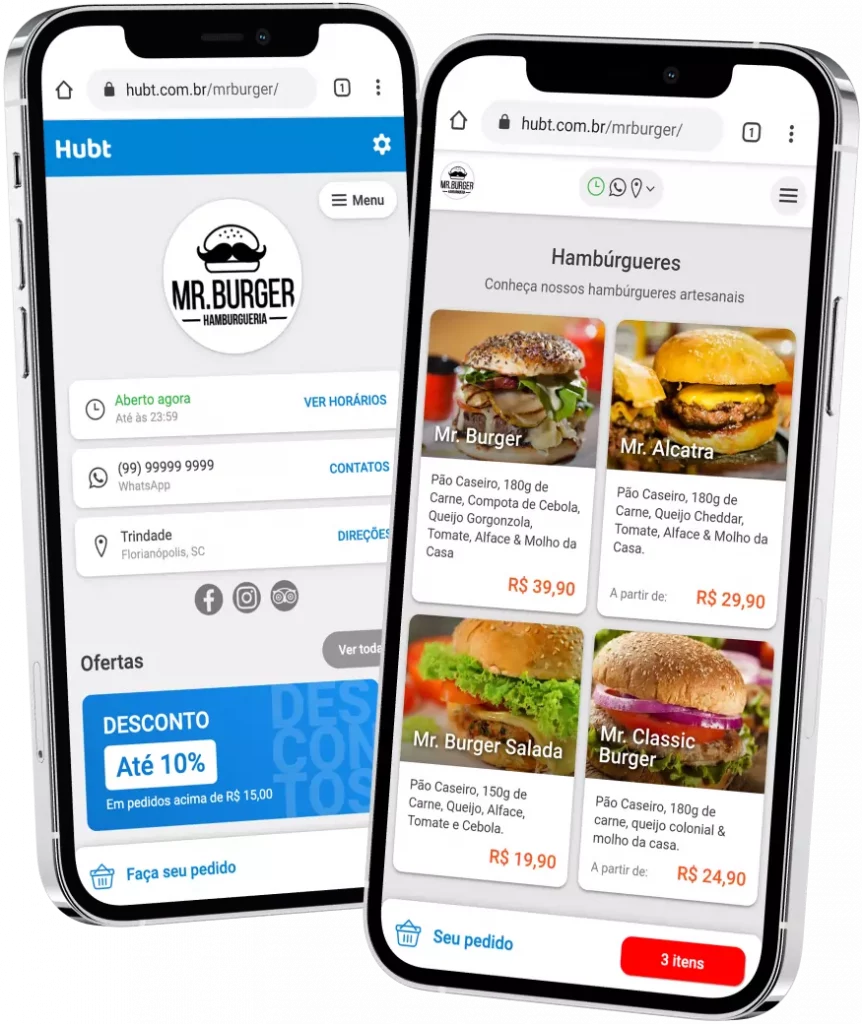 Seu cardápio online no Hubt é gratuito